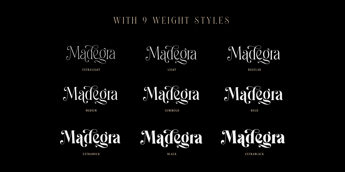 Madegra Light Font preview
